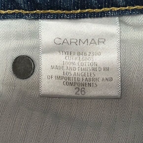 Carmar Los Angelos Boyfriend High Waisted Destroyed Distressed Crop Jeans Sz 26 - Picture 8 of 9